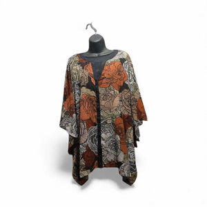 Dana Buchman Women's XL Floral Print Poncho Tunic Blouse (JC199)